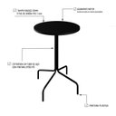 Ver imagem 4 de Mesa Bistrô Barcelona 80cm Preto Tx