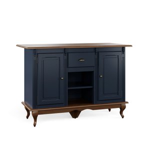 Mesa Ilha Hannover 1,32m - 60705 Mmj-lz Lz-azul Petróleo/imbuia