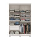 Ver imagem 5 de Guarda-Roupa Solteiro Torino com Espelho 4 Portas 2 Gavetas 100% MDF Off White/Nevaska