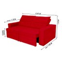 Ver imagem 4 de Sofá Austrália 2,50m 4 Lugares Retrátil e Reclinável D35 - Vermelho