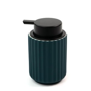 Porta sabonete líquido resina canelada verde laguna - Oikos