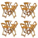Ver imagem 1 de Kit 4 Jogos De Mesa Bistrô De Madeira Dobrável Com 3 Banquetas - Mel