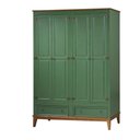 Ver imagem 1 de Armario Malibu 4 Portas e 2 Gavetas Cor Verde com Amendoa 204 Cm - 63658