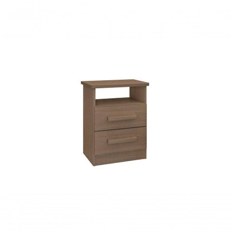 Mesa de Cabeceira Firenze 2 Gavetas com Nicho - D' Doro Castanho
