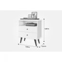 Ver imagem 3 de Mesa de Cabeceira 2 Gavetas 1 Nicho Status