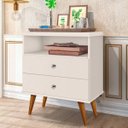 Ver imagem 1 de Mesa de Cabeceira 2 Gavetas 1 Nicho Status