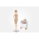 Ver imagem 4 de Mesa de Cabeceira 2 Gavetas 1 Nicho Status