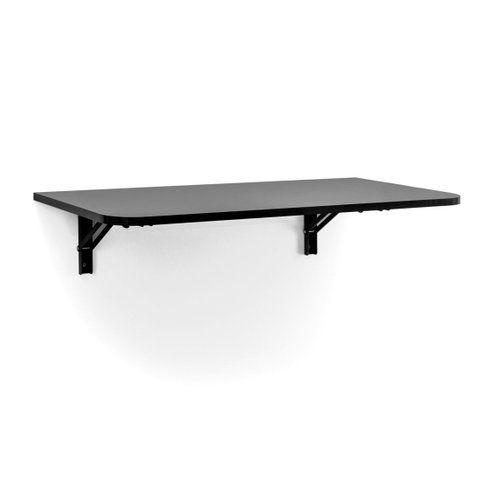 Mesa Dobrável Premium (Selo Fsc) 80 x 41 cm Preta com Cantos Arredondados e Kit para Fixação Bemfixa