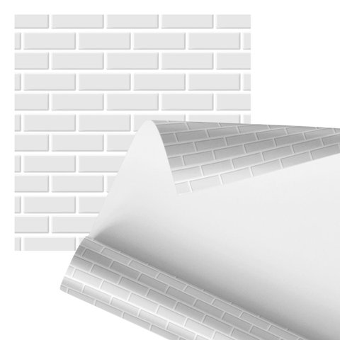 Papel de Parede Adesivo Tijolo Minimalista Branco 2,80m