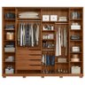 Guarda Roupa Casal Laredo Ambiente Nogueira Touch Flex com Espelho e Pés Demóbile - Demartêz - 3