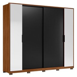 Guarda Roupa Casal Laredo Ambiente Nogueira Touch Flex com Espelho e Pés Demóbile - Demartêz - 5