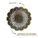 Ver imagem 2 de Sousplat Americano Redondo de Mesa em Crochê Verde Oliva / Dourado