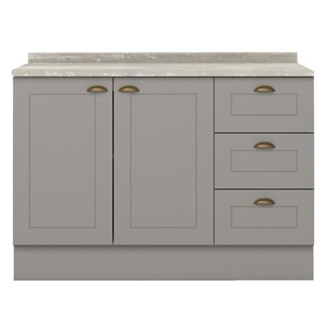 Balcao Pia com Tampo 120 Cm C353 Americana Cinza Calcare Henn