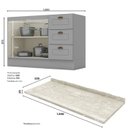 Ver imagem 4 de Balcao Pia com Tampo 120 Cm C353 Americana Cinza Calcare Henn