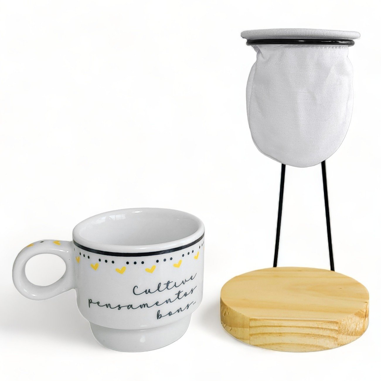 Mini Coador de Café com Caneca/xícara Porcelana Individual - 2