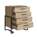 Ver imagem 3 de Comoda 4 Gavetas P1061 67 Cm Oak Preto Pp Milani Store