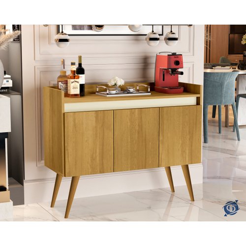 Buffet Argo 2 Portas – Off White/ Cedro - Lidecor Móveis & Decoração