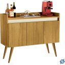 Ver imagem 2 de Aparador Buffet Sala 3 Portas Luxo Prime Madeirado / Off White - JM Casa dos Móveis