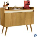 Ver imagem 2 de Aparador Buffet Sala 3 Portas Luxo Prime Madeirado / Off White - JM Casa dos Móveis
