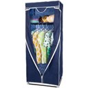 Ver imagem 3 de Guarda Roupa com Ziper Cabideiro Portatil Arara Organizador Prateleira Multiuso Praia Camping Azul