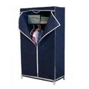 Ver imagem 4 de Guarda Roupa com Ziper Cabideiro Portatil Arara Organizador Prateleira Multiuso Praia Camping Azul