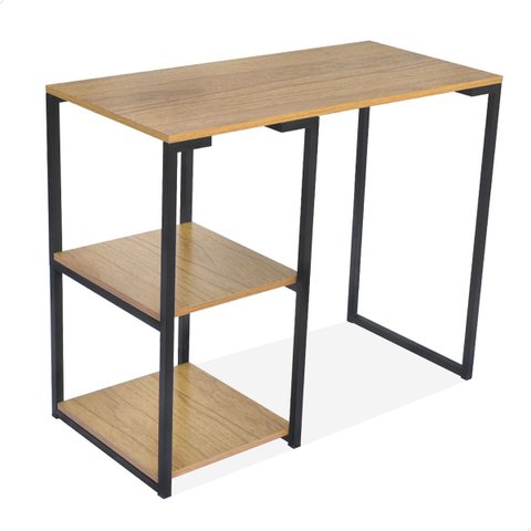 Mesa Infantil Juvenil Nic 900 Mm Base Preto Tampo Naturale