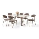 Ver imagem 2 de Conjunto para Sala de Jantar com 6 Cadeiras Betina Bege/Champagne/Marrom/Off White