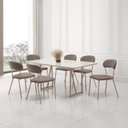 Ver imagem 1 de Conjunto para Sala de Jantar com 6 Cadeiras Betina Bege/Champagne/Marrom/Off White