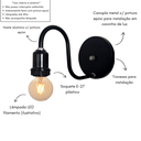 Ver imagem 3 de Arandela de Parede Colonial Retrô Simples - Soquete E-27 – Abf Luminárias:preto