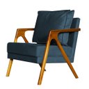 Ver imagem 3 de Kit 2 Poltronas Cadeira Marilia Recepção - Suede Azul Marinho