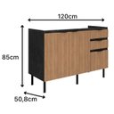 Ver imagem 3 de Armário Balcão de Cozinha 120cm 2 Portas e 3 Gavetas S/tampo New York Móvel na Caixa