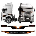 Ver imagem 3 de Kit Faixas para Caminhão Constellation 2023 Laranja Genérico Teu Adesivo Preto