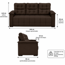 Ver imagem 3 de Sofá 03 Lugares Elegance Plus Sofisticato - Marrom