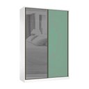 Ver imagem 1 de Guarda Roupa 2 Portas de Correr 3 Gavetas 159cm com Vidro Reflecta Prata Prime Luciane Móveis