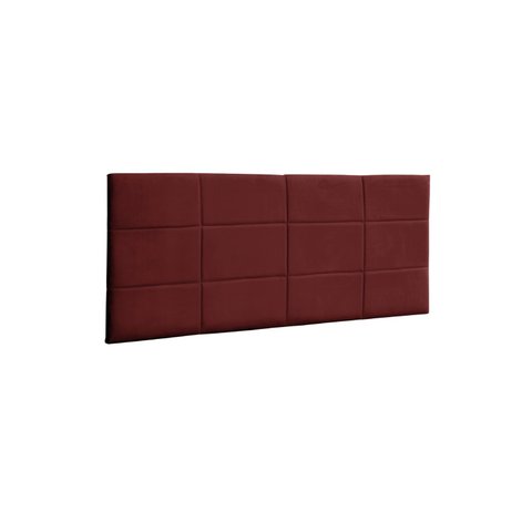 Painel Raissa 120 cm Suede Vermelho
