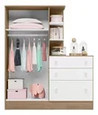 Ver imagem 4 de Guarda-roupa Infantil Doce Sonho 2 Portas - 2 Cores:carvalho/branco