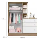 Ver imagem 5 de Guarda-roupa Infantil Doce Sonho 2 Portas - 2 Cores:carvalho/branco