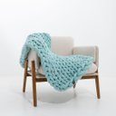 Ver imagem 1 de Manta Peseira de Tricot Solteiro/sofá 0,60x1,50m, Cor Menta - Magma Cotton