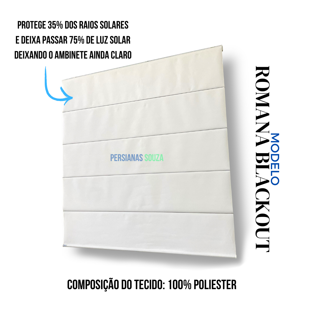 Cortina Persiana Romana Blackout Largura 1,70 X 1,40 Altura para Escurecer o Ambiente - 7