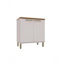 Ver imagem 1 de Balcão de Cozinha Bari 2 Portas MDF 80cm Branco Luciane Móveis