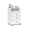Mesa de Cabeceira 3 Gavetas e Nicho Luxo New -:branco - 1