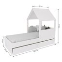 Ver imagem 3 de Cama Casinha com Telhado e 02 Gavetas Branco Megamobilia