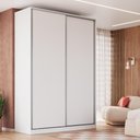 Ver imagem 2 de Guarda Roupa Solteiro Branco 165x59,8x235cm 2 Portas Rc2002 Emovell