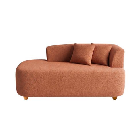 Sofá Orgânico Curvo Feijão Confortável Sala Estúdio Noma Bouclê Terracota Montanari'S Decor