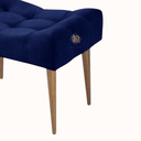 Ver imagem 2 de Puff de Apoio Requinte Pés Palito Suede Azul Marinho