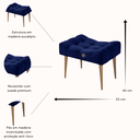 Ver imagem 3 de Puff de Apoio Requinte Pés Palito Suede Azul Marinho