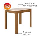 Ver imagem 4 de Mesa de Jantar Tampo sem Vidro 4 Lugares 108x68 cm Bellagio Carvalho Off White Poliman