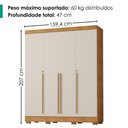 Ver imagem 3 de Guarda Roupa Casal 4 Portas 3 Gavetas 159 cm Domus Cedro Areia Rudk