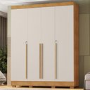 Ver imagem 2 de Guarda Roupa Casal 4 Portas 3 Gavetas 159 cm Domus Cedro Areia Rudk