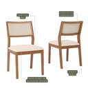 Ver imagem 2 de Conjunto 2 Cadeiras para Sala de Jantar em Madeira Tauari Tamarindo Marrom/Trama Bege